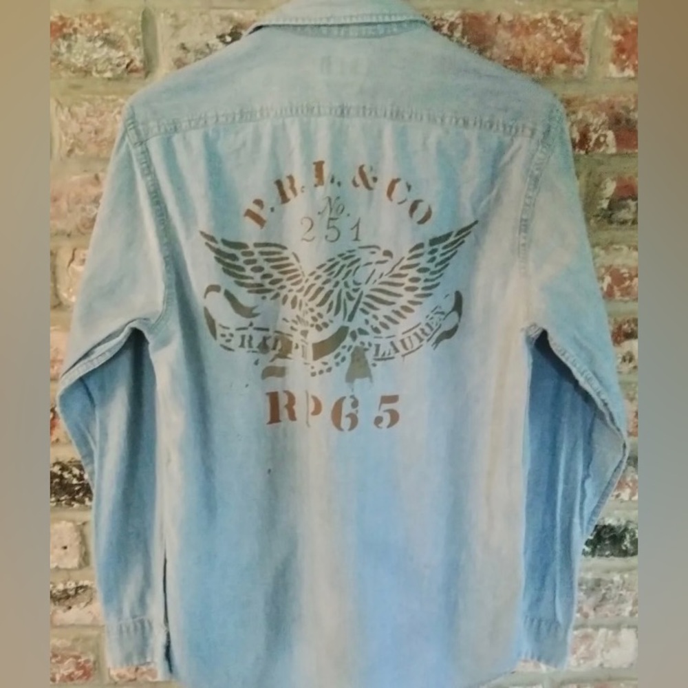 Polo Ralph Lauren Eagle Chambray L/S Button Up 4xtl hard to find size sportsman